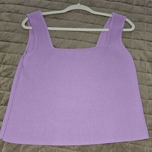 AND NOW THIS SQUARE NECK RIBBED TANK